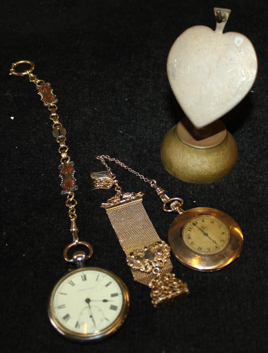 Tavernius pocket watch and a  gold plated dress pocket watch with ornate fob
